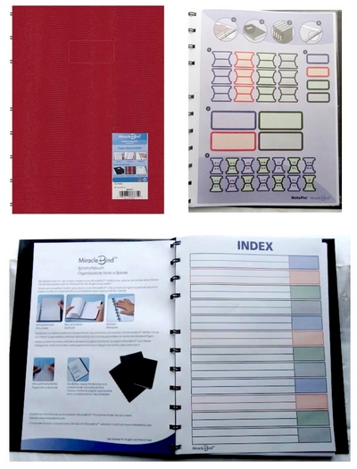 MiracleBind Notebook 120 pages déplacable bordeaux A4+