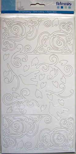 2 plaques de cartons blanc pré-découpées ARABESQUE - Artémio