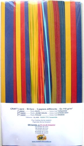 680 bandes Craft Ligné BI-FACE - 3 papiers différents - 110 gr 