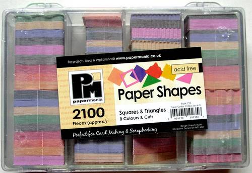 2100 petites cartes couleur - Différents formats : carré, triangle...