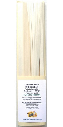 400 bandes CHAMPAGNE - IRIDESCENT Recto/Verso - 120 gr 