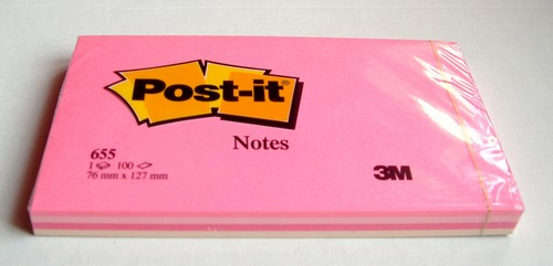 Post-it ROSE - 4 couleurs - 100 feuilles - Format 76x127 mm