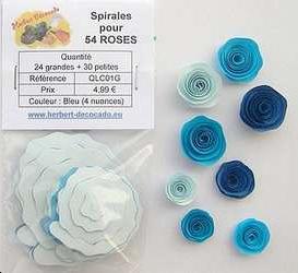 Spirales pour 54 roses BLEU