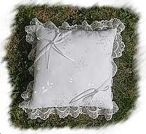 Coussin mariage blanc carré